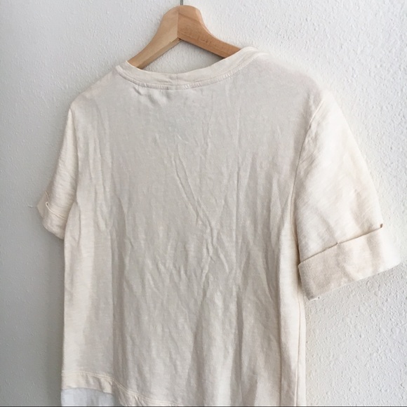 Anthro Dolan Top Layered Sweatshirt Short Sleeves - Picture 6 of 8